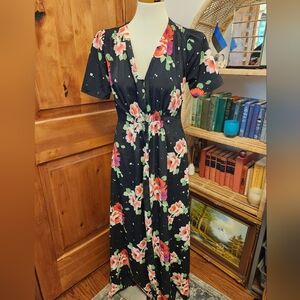 ASOS Floral Black Maxi Dress size 8